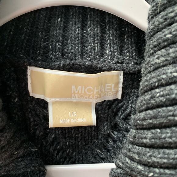 Michael Kors Cable Knit Short Sleeve Cardigan Sweater Navy Blue Size Large - Picture 7 of 9